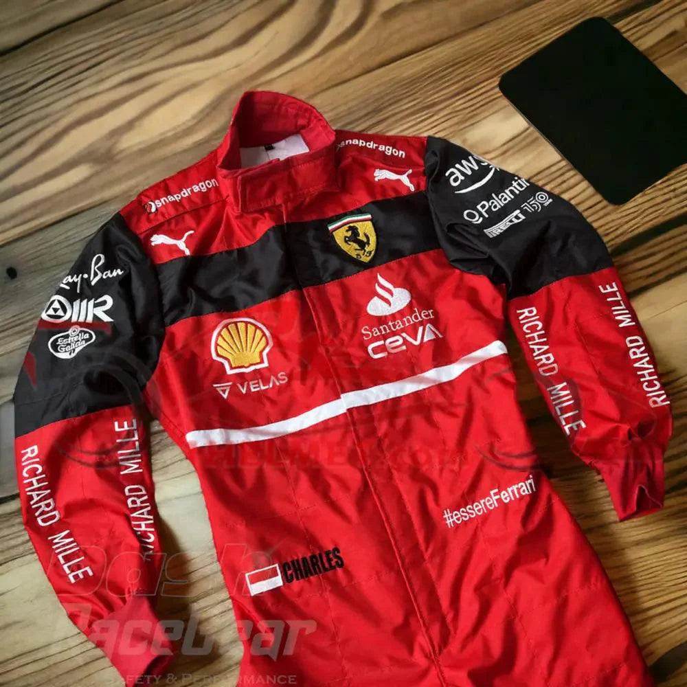 2022 Charles Leclerc Ferrari Embroidered F1 Racing Suit
