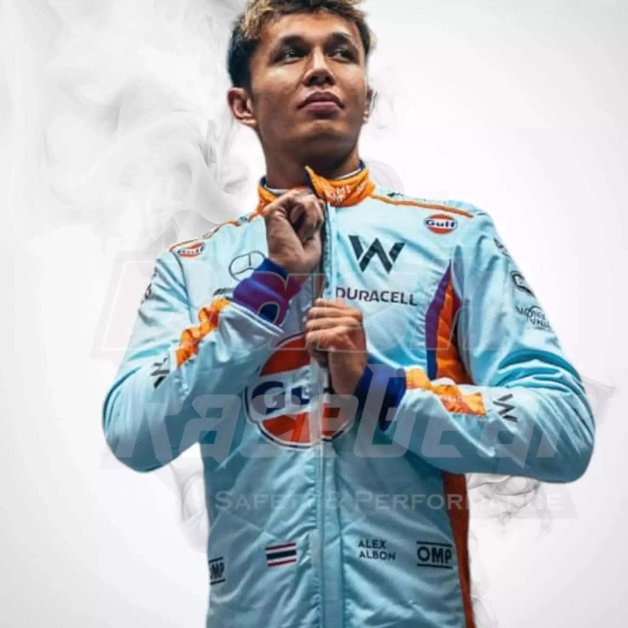 2023 New Alexander Albon Gulf F1 Race Suit Singapore GP