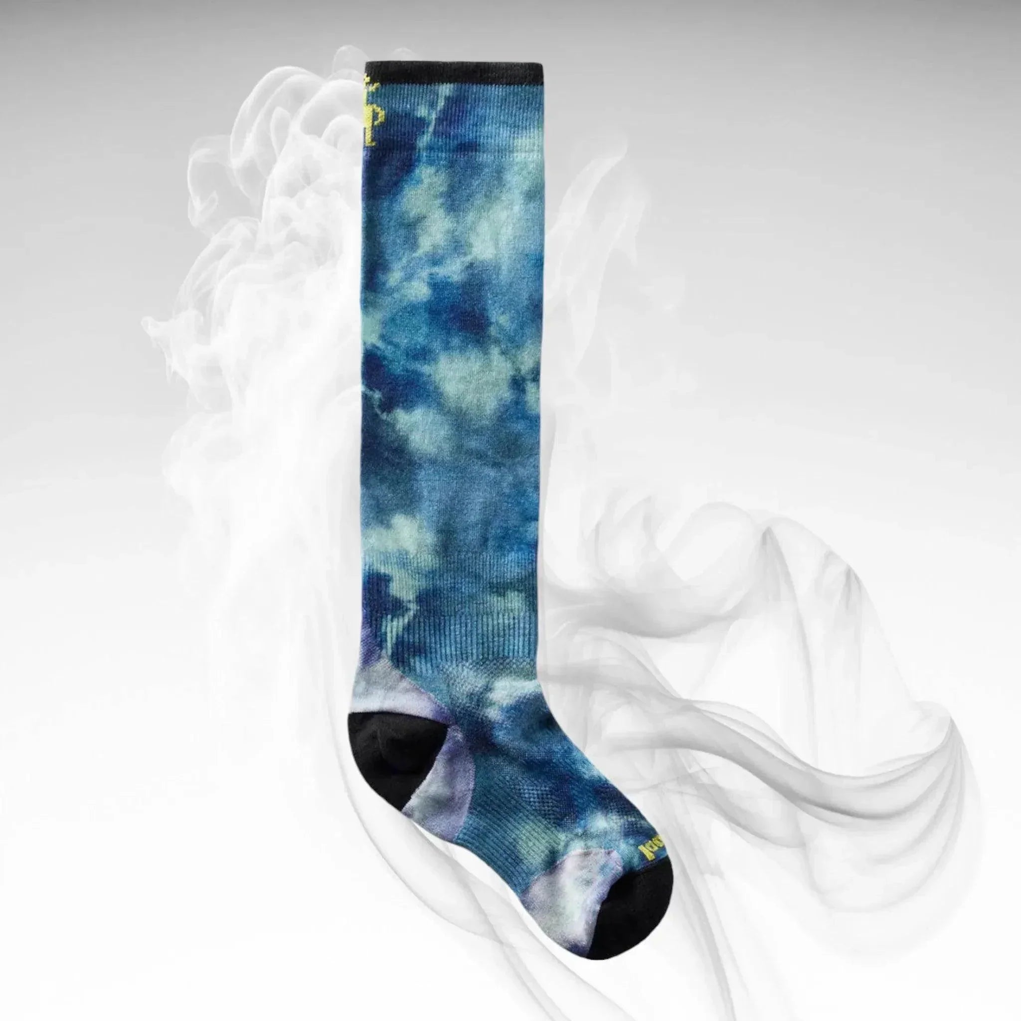 Smartwool JR Zero Cushion Tie - Dye Ski Socks - Large - Navy Blue