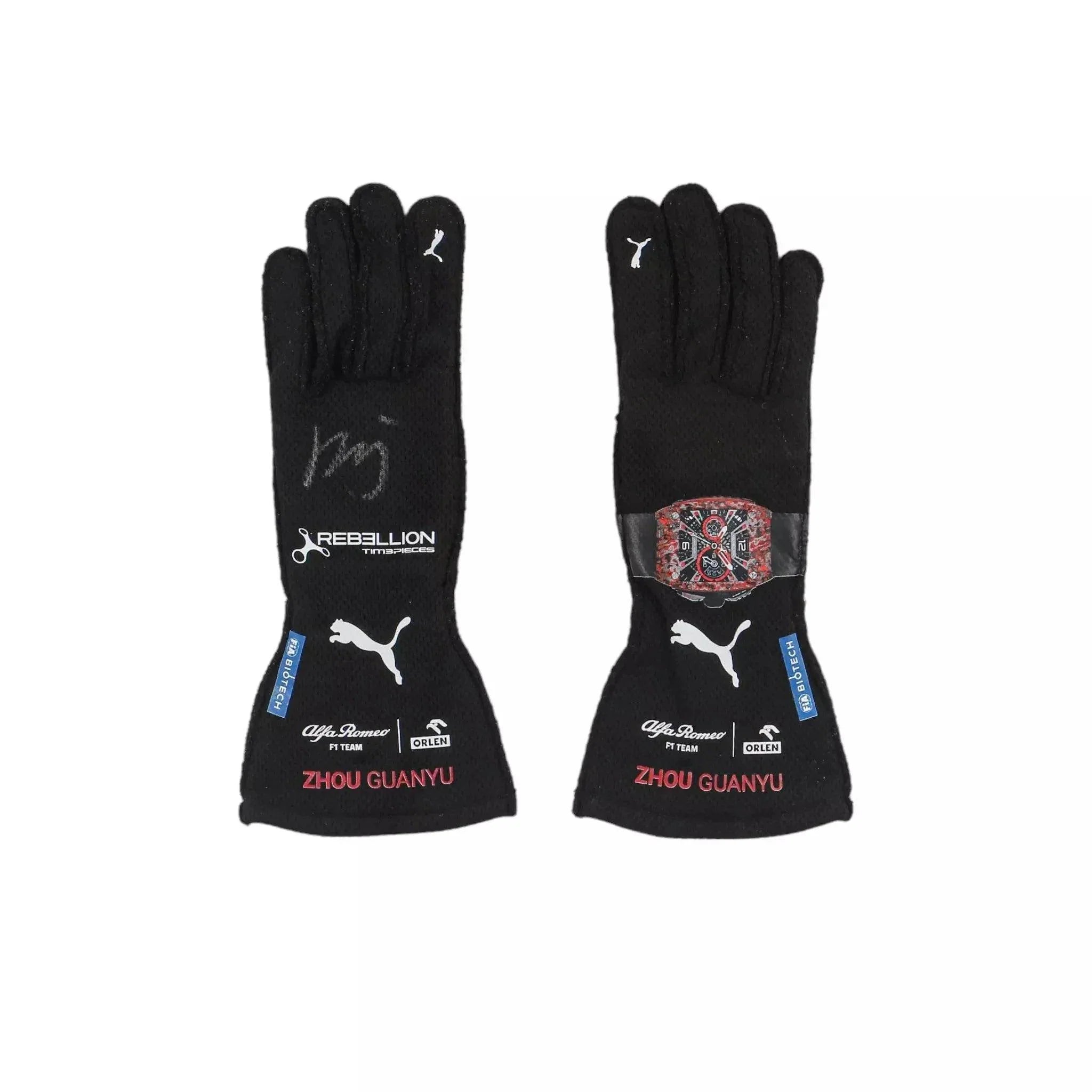 2023 Zhou Guanyu Replica Alfa Romeo F1 Race Gloves DASH RACEGEAR